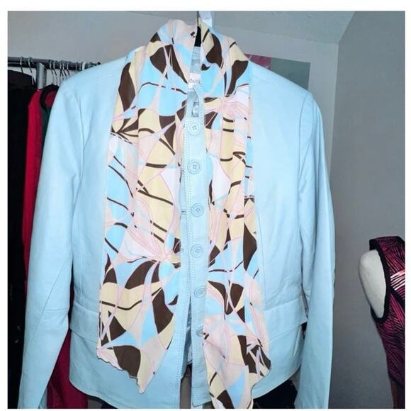 Chadwicks Mint Green Green Leather Jacket Size 14 - Picture 1 of 16